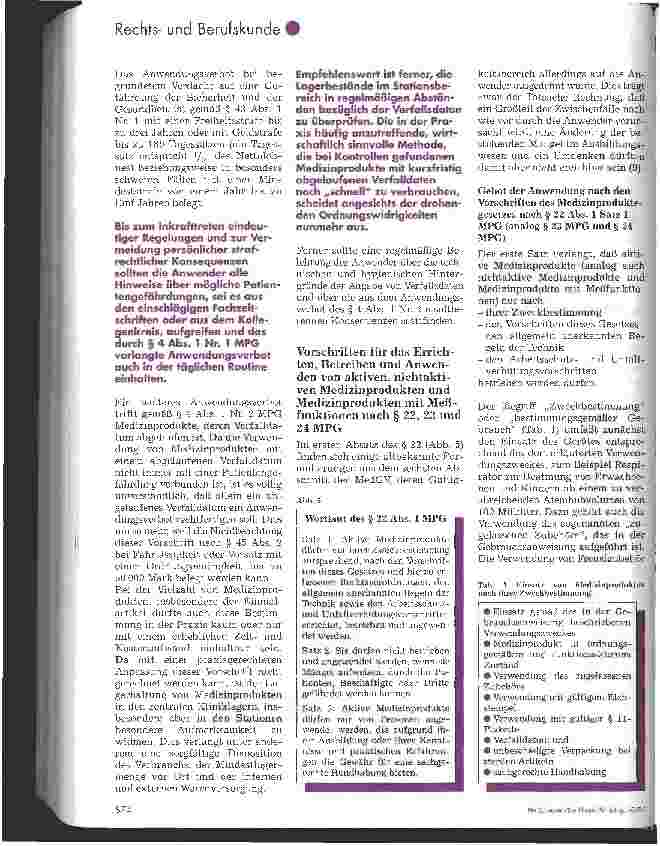 Vorschauseite 3: Die Anwendervorschriften des Medizinproduktegesetzes