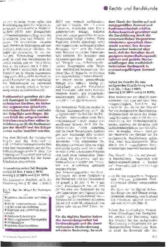 Vorschauseite 4: Die Anwendervorschriften des Medizinproduktegesetzes