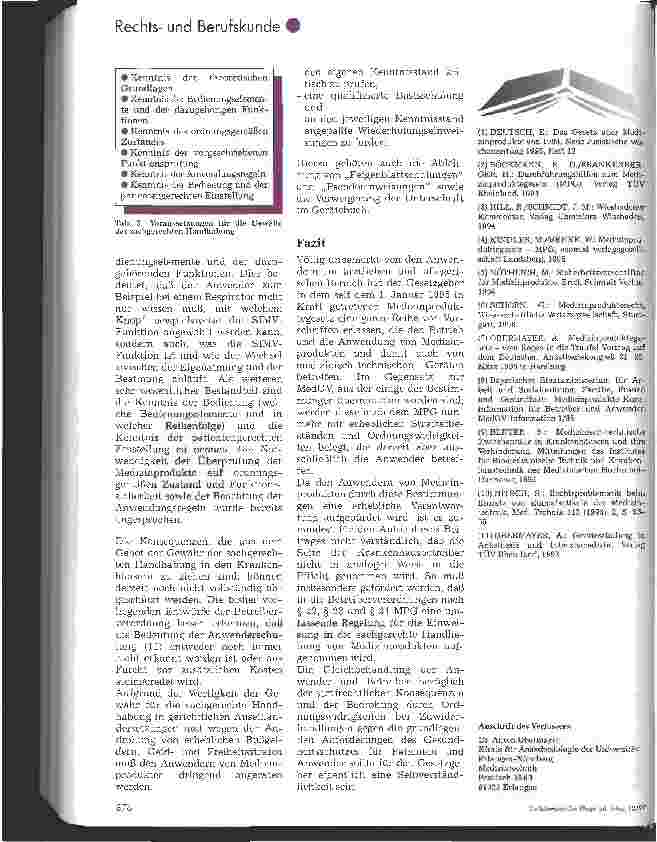 Vorschauseite 5: Die Anwendervorschriften des Medizinproduktegesetzes