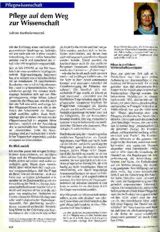 Vorschauseite 1: Pflege auf dem Weg zur Wissenschaft