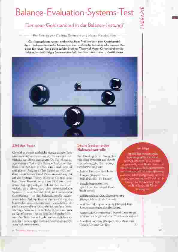 Vorschauseite 1: Balance-Evaluation-Systems-Test