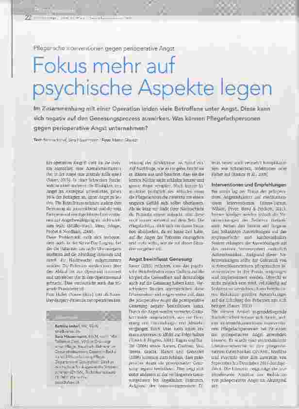 Vorschauseite 1: Fokus mehr auf psychische Aspekte legen