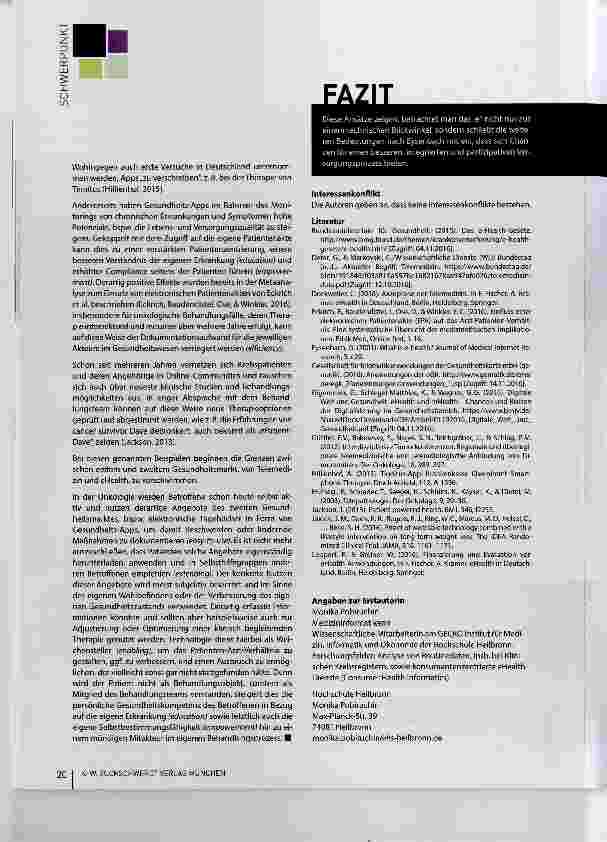 Vorschauseite 3: Bedeutung und Anwendbarkeit von eHealth in der Onkologie