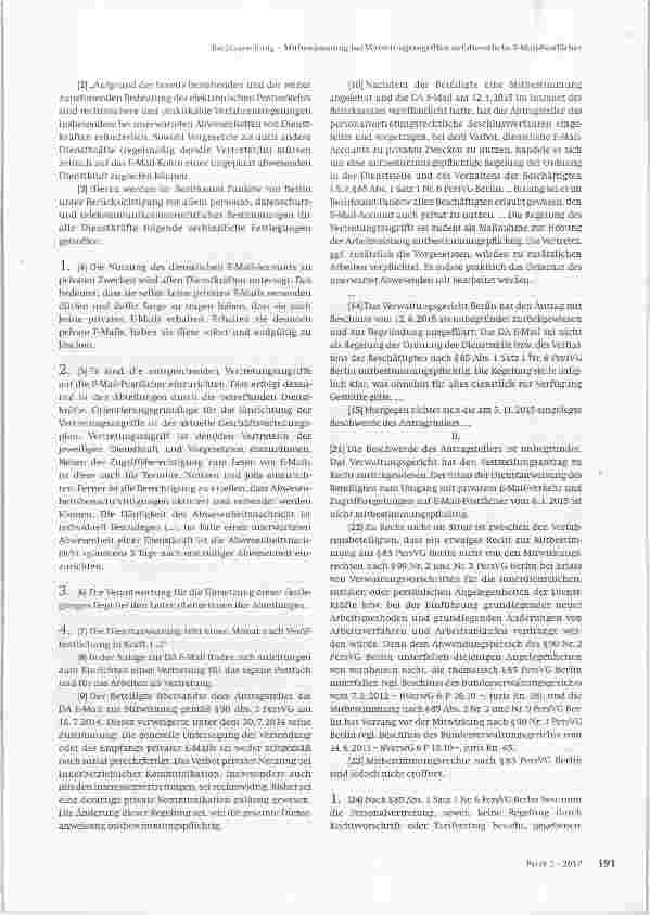 Vorschauseite 2: Mitbestimmung bei Vertretungszugriffen auf dienstliche E-Mail Postfächer