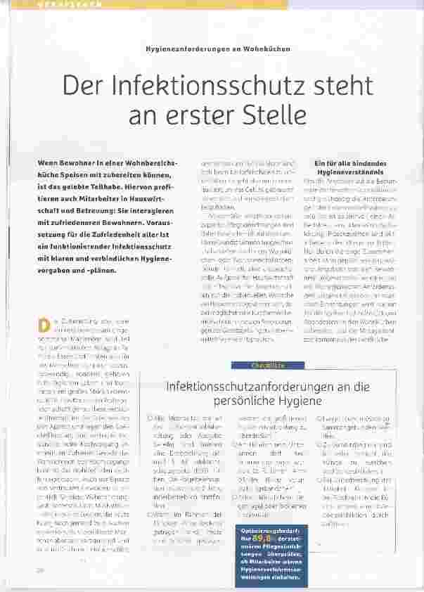 Vorschauseite 1: Der Infektionsschutz steht an erster Stelle