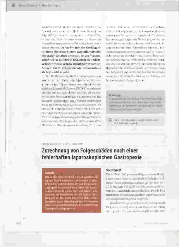 Vorschauseite 3: Schadensersatz wegen produktfehlerhafter Hüftprothesen