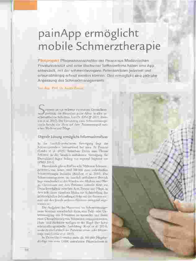 Vorschauseite 1: painApp ermöglicht mobile Schmerztherapie