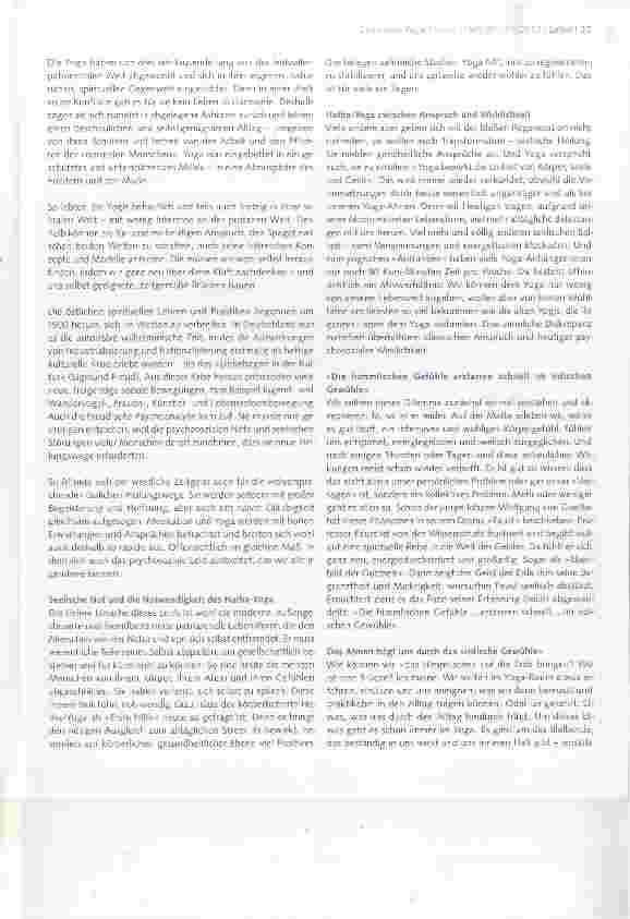 Vorschauseite 2: ZWISCHEN YOGA-WELT UND ALLTAGSWELT, TEIL III Das Atmen als Brücke