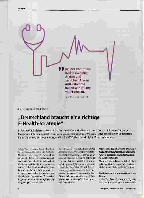 Vorschauseite 1: Deutschland braucht eine richtige E-Health-Strategie