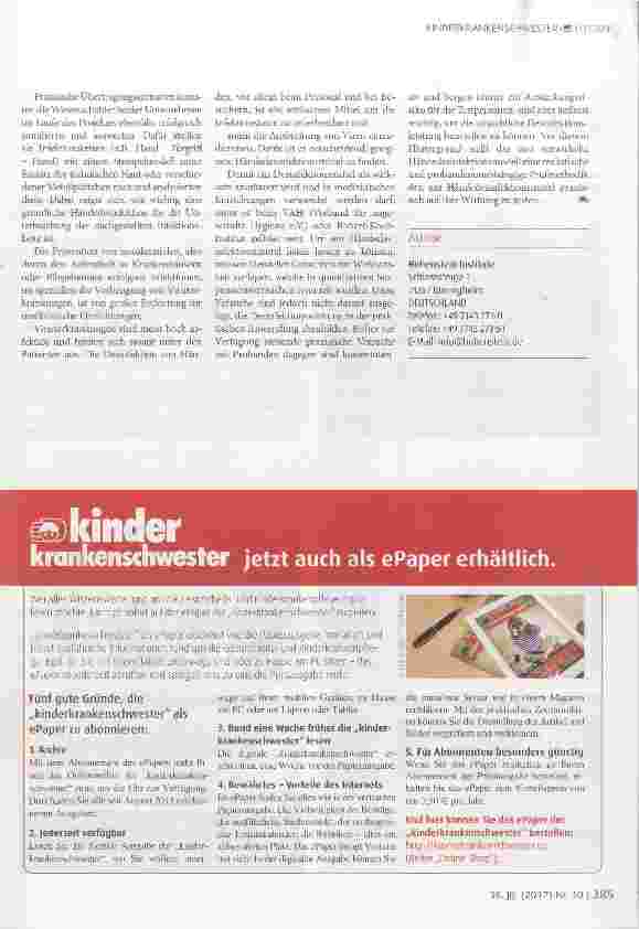 Vorschauseite 2: Neues Prüfverfahren für die Händedesinfektion entwickelt