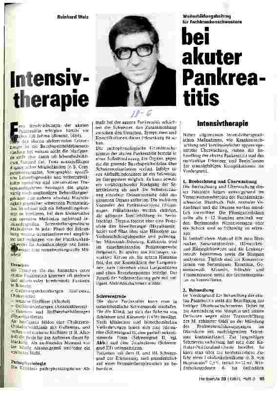 Vorschauseite 1: Intensivtherapie bei akuter Pankreatitis