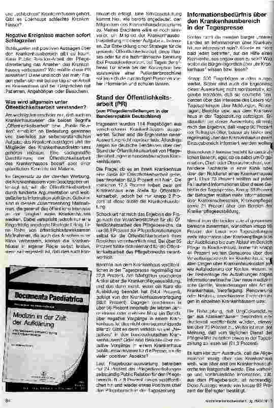 Vorschauseite 2: Öffentlichkeitsarbeit der Pflegedienstleitung in der Tagespresse Können dadurch Negativschlagzeilen entkräftet werden?