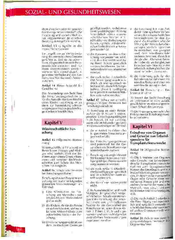 Vorschauseite 4: Die Bioethik-Konvention des Europarates