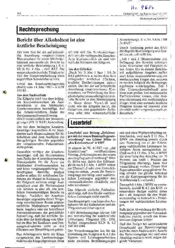 Vorschauseite 1: Bericht über Alkoholtest ist eine ärztliche Bescheinigung