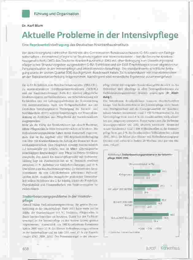 Vorschauseite 1: Aktuelle Probleme in der Intensivpflege