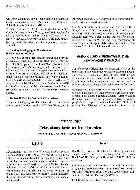 Vorschauseite 1: Erkrankung bedeutet Krankwerden