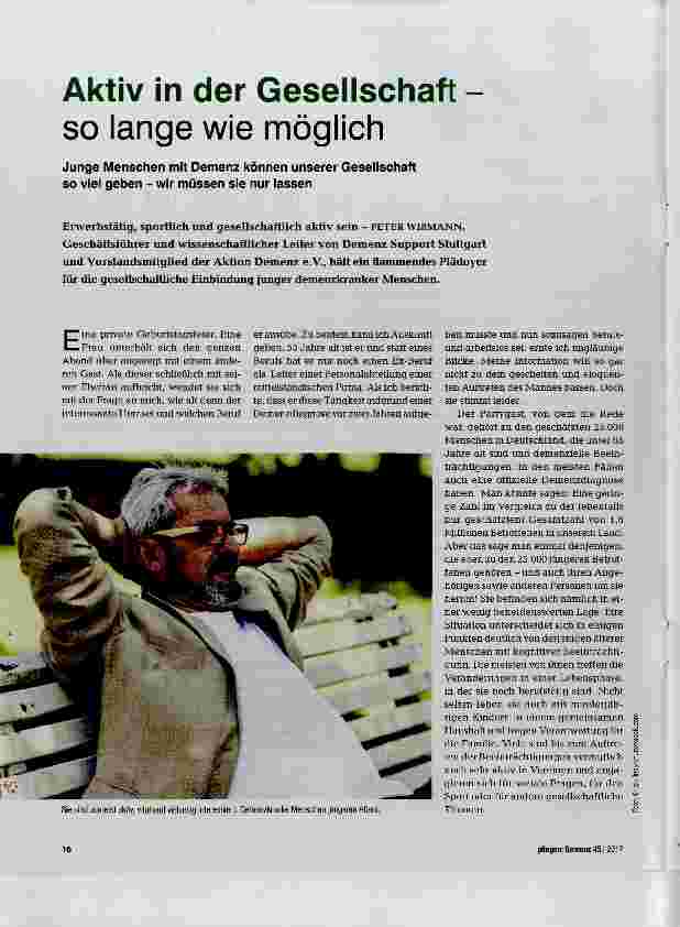 Vorschauseite 1: Aktiv in der Gesellschaft so lange wie möglich