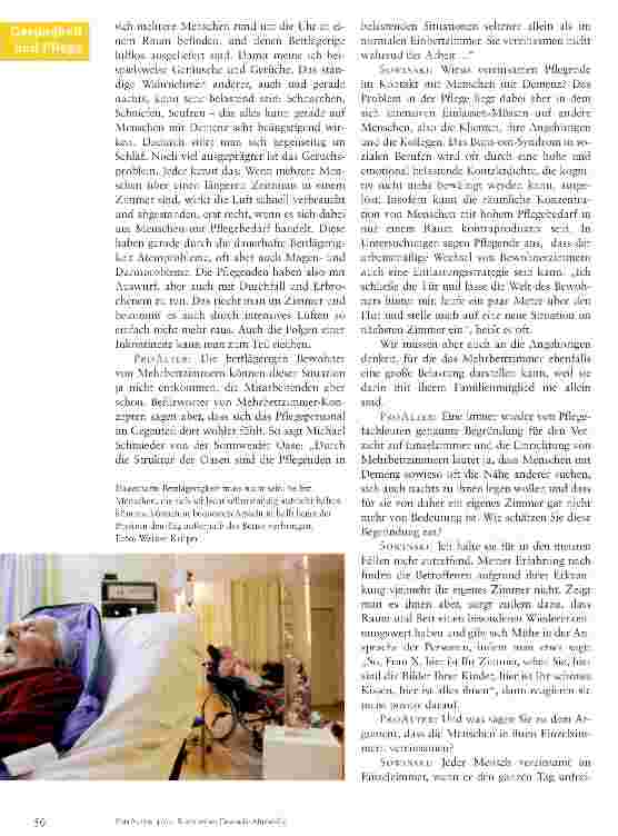 Vorschauseite 2: Mehrbettzimmer bieten keine Wahl zwischen Rückzug und Gemeinschaft