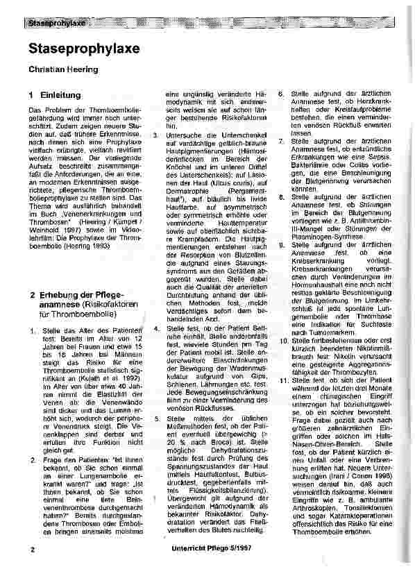 Vorschauseite 1: Staseprophylaxe