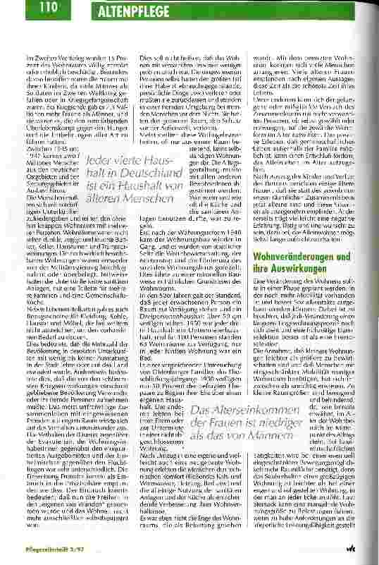 Vorschauseite 3: Alte Bäume sollte man nicht verpflanzen Bedeutung des Wohnbereichs im Alter