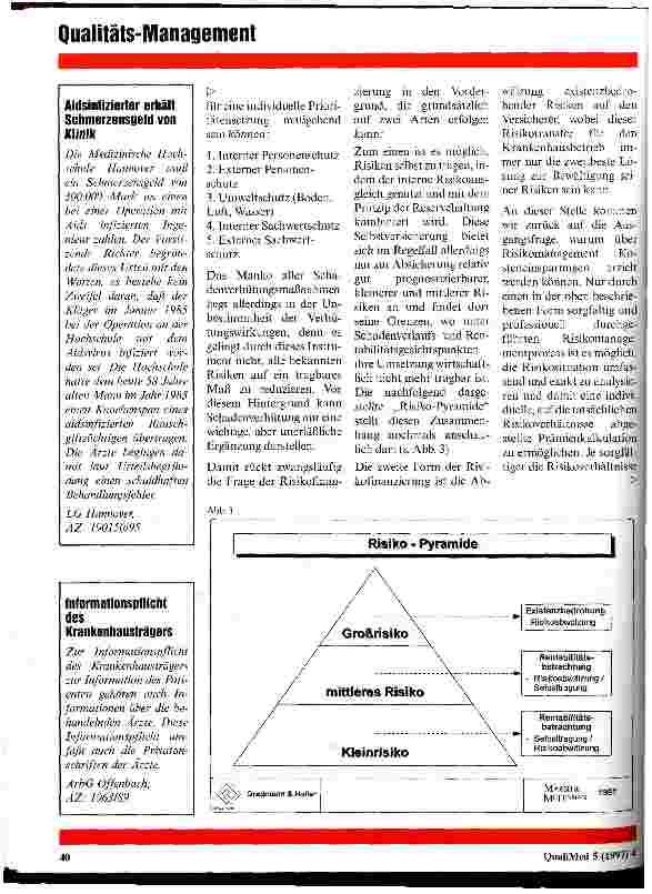 Vorschauseite 3: Professionelles Risikomanagement im Krankenhaus und Versicherungen Über professionelles Risikomanagement Kosteneinsparungen im Versicherungsbereich erzielen