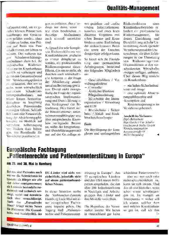 Vorschauseite 4: Professionelles Risikomanagement im Krankenhaus und Versicherungen Über professionelles Risikomanagement Kosteneinsparungen im Versicherungsbereich erzielen