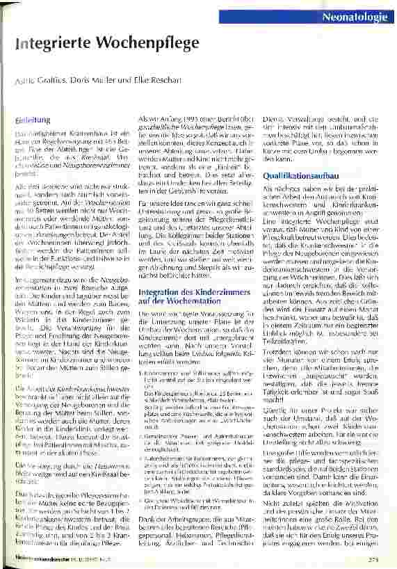 Vorschauseite 1: Integrierte Wochenpflege