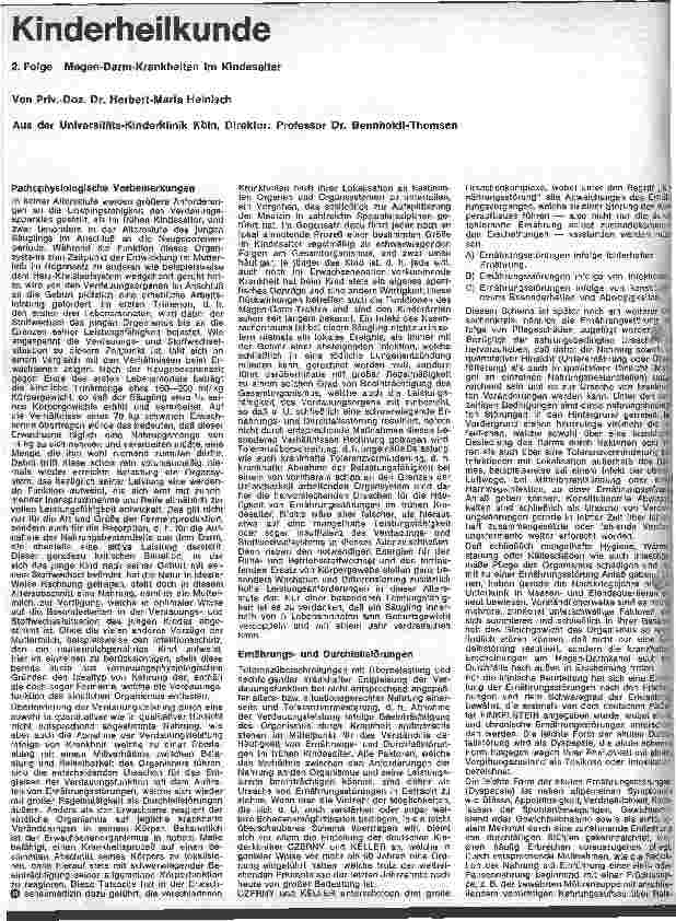 Vorschauseite 1: Kinderheilkunde 2. Folge: Magen-Darm-Krankheiten im Kindesalter