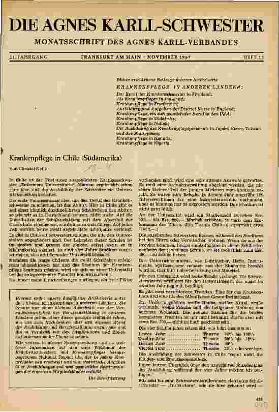 Vorschauseite 1: Krankenpflege in Chile (Südamerika)