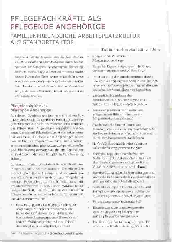 Vorschauseite 1: PFLEGEFACHKRÄFTE ALS PFLEGENDE ANGEHÖRIGE