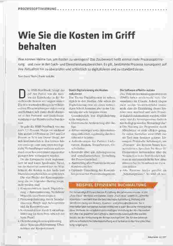 Vorschauseite 1: Wie Sie die Kosten im Griff behalten