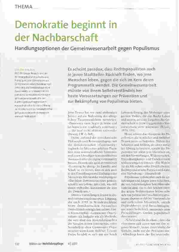 Vorschauseite 1: Demokratie beginnt in der Nachbarschaft
