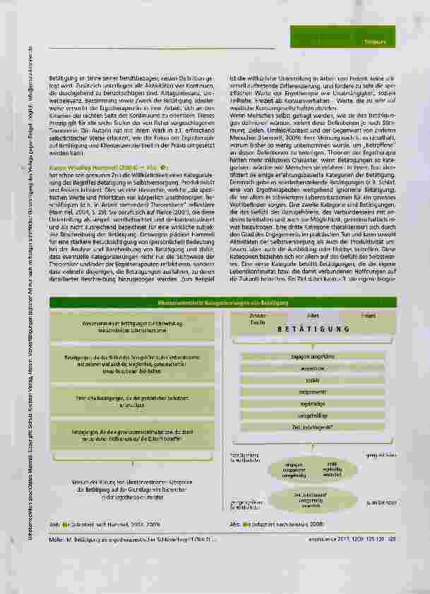 Vorschauseite 5: Betätigung (occupation) als ergotherapeutischer Schlüsselbegriff und seine epistemologischen Anpassungen im Verlauf von 100 Jahren Berufsgeschichte