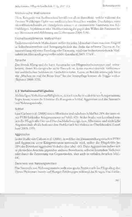 Vorschauseite 5: Reaktivierung von Traumata aus dem Zweiten Weitkrieg Erscheinungsformen und Umgangmit der Thematik in der stationären Altenhilfe