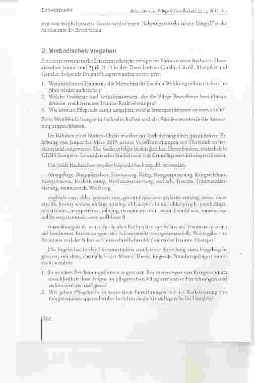 Vorschauseite 6: Reaktivierung von Traumata aus dem Zweiten Weitkrieg Erscheinungsformen und Umgangmit der Thematik in der stationären Altenhilfe