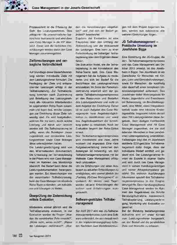 Vorschauseite 2: Case Management in der Josefs-Gesellschaft