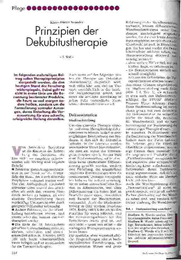 Vorschauseite 1: Prinzipien der Dekubitustherapie 1. Teil