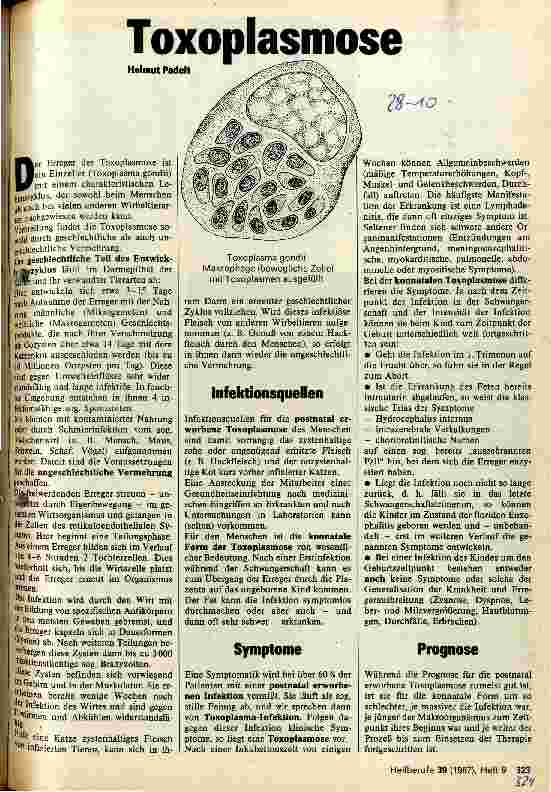 Vorschauseite 1: Toxoplasmose