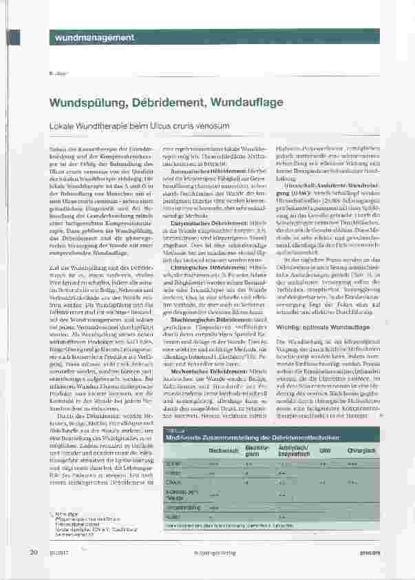 Vorschauseite 1: Wundspülung, Débridement, Wundauflage