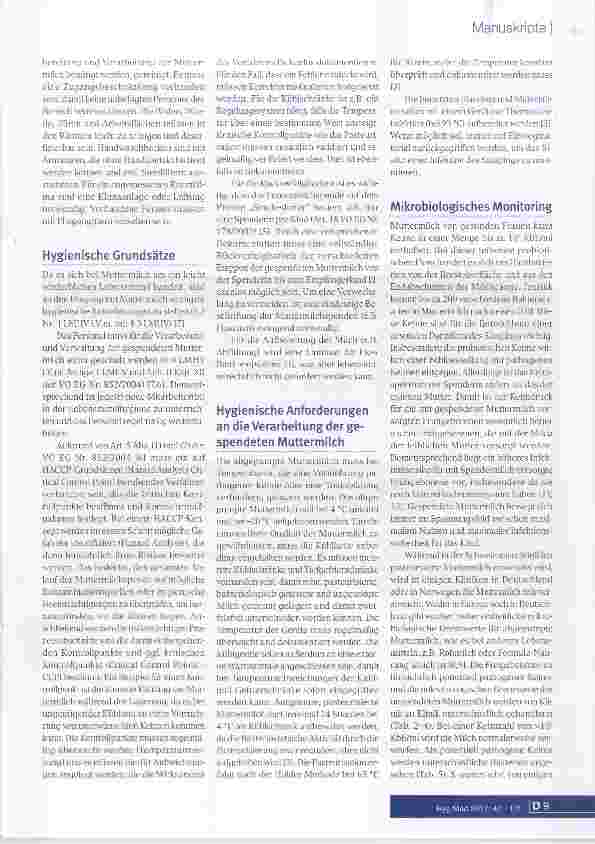 Vorschauseite 3: Abgabe von Muttermilch aus lebensmittelhygienischer Sicht