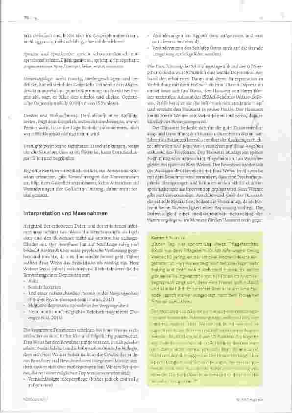 Vorschauseite 3: Einschätzung des psychischen Zustands Clinical Assessment Teil 3