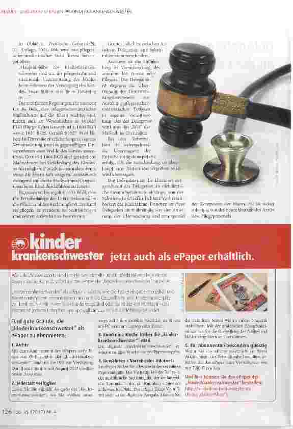 Vorschauseite 2: Delegation von Pflegemaßnahmen an die Eltern Was geht?