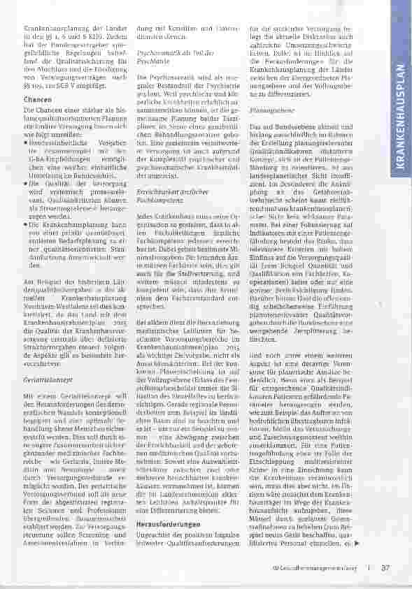 Vorschauseite 2: Chancen und Herausforderungen qualitätsbasierter Krankenhausplanung