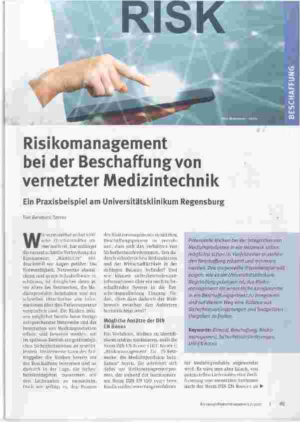 Vorschauseite 1: Risikomanagement bei der Beschaffung von vernetzter Medizintechnik