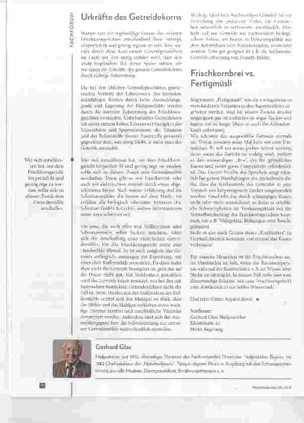 Vorschauseite 3: Körperlich fit und geistig rege Frischkorngericht machts möglich