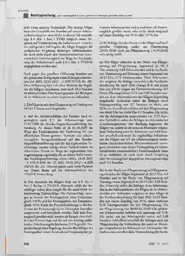 Vorschauseite 5: Zum Freizeitausgleich für die an gesetzlichen Feiertagen geleisteten Arbeitsstunden