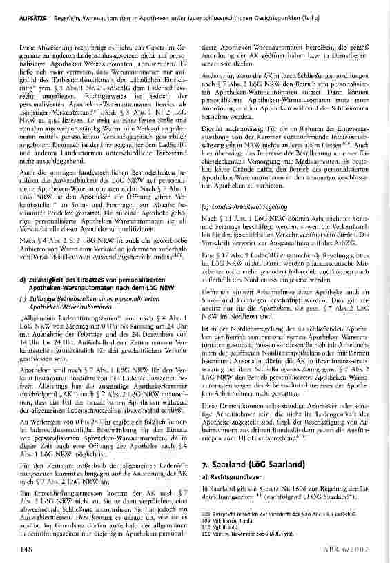 Vorschauseite 2: Warenautomaten in Apotheken unter ladenschlussrechtlichen Gesichtspunkten* (Teil 2)