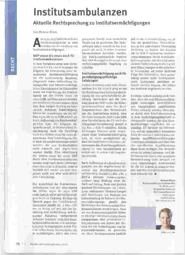 Vorschauseite 1: Institutsambulanzen
