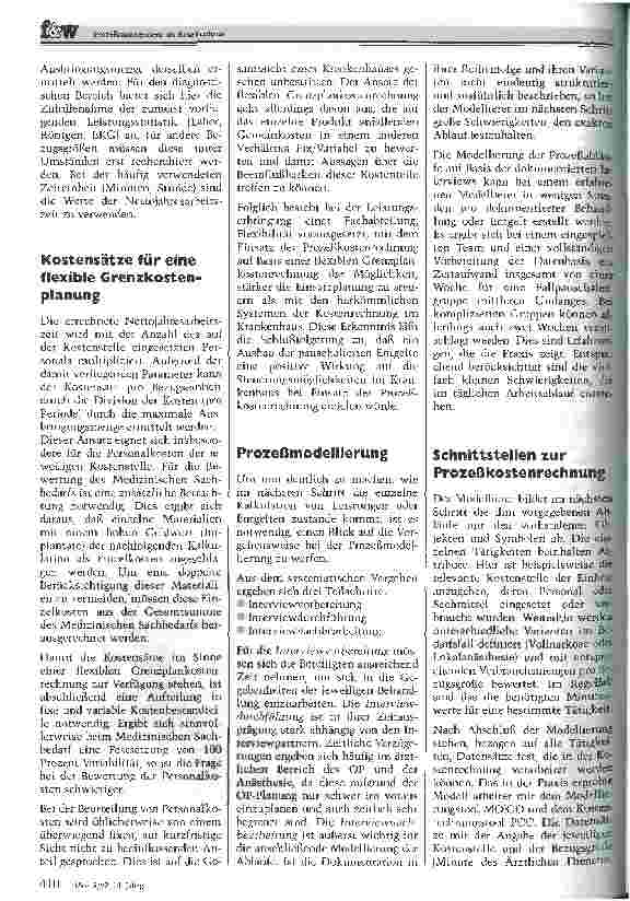 Vorschauseite 5: Prozeßmanagment im Krankenhaus Projekt an der Universitätsklinik Frankfurt am Main visualisiert und bewertet Arbeitsabläufe im Krankenhaus