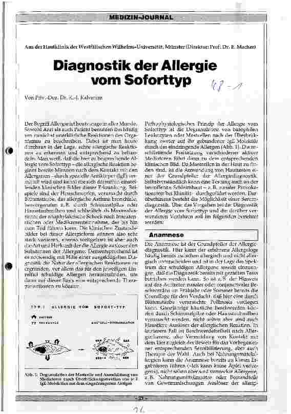 Vorschauseite 1: Diagnostik der Allergie vom Soforttyp